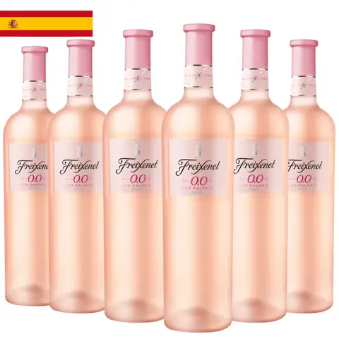 Kit 6 Garrafas Vinho Rosé Freixenet Sem Álcool 750ml