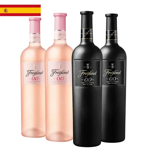 Kit 4 Garrafas Vinho Tinto e Rosé Freixenet Sem Álcool 750ml