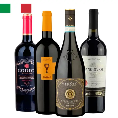 Combo Uvas Tintas Italianas 4 Garrafas