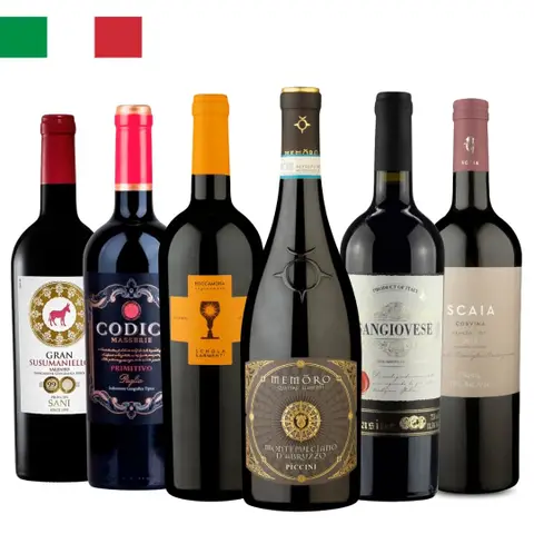 Combo Uvas Tintas Italianas 6 Garrafas