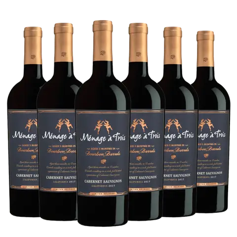 Kit 6 Garrafas Vinho Tinto Menage a Trois Bourbon Barrels Cabernet Sauvignon 750ml