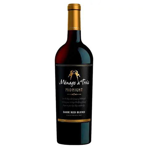 Kit 3 Garrafas Vinho Tinto Menage a Trois Midnight Dark Red Blend 750ml