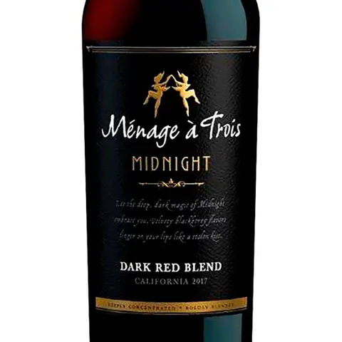 Kit 3 Garrafas Vinho Tinto Menage a Trois Midnight Dark Red Blend 750ml