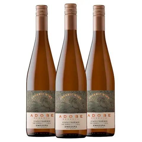 Kit 3 Garrafas Vinho Branco Adobe Reserva Gewurztraminer Orgânico 750ml