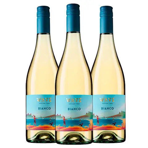 Kit 3 Garrafas Vinho Branco Wave Bianco 750ml