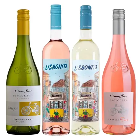 Combo 4 Vinhos Brancos e Rosés 750ml
